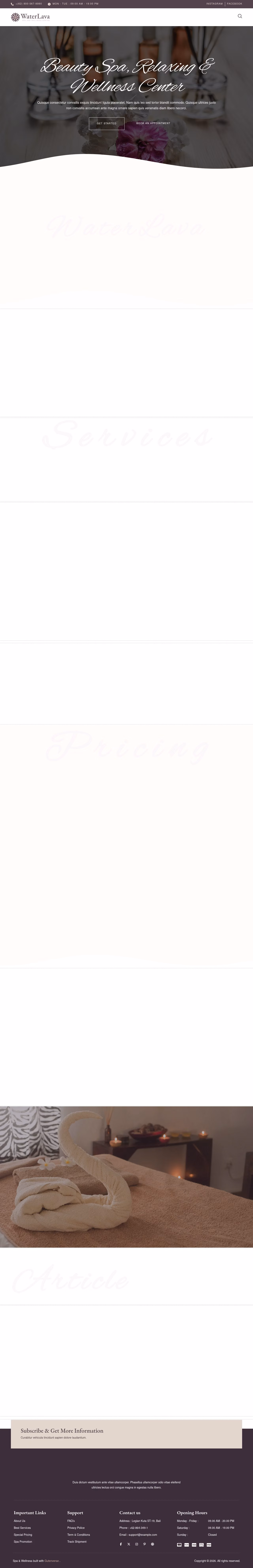 Waterlava home page, Drupal conversion by WordPal