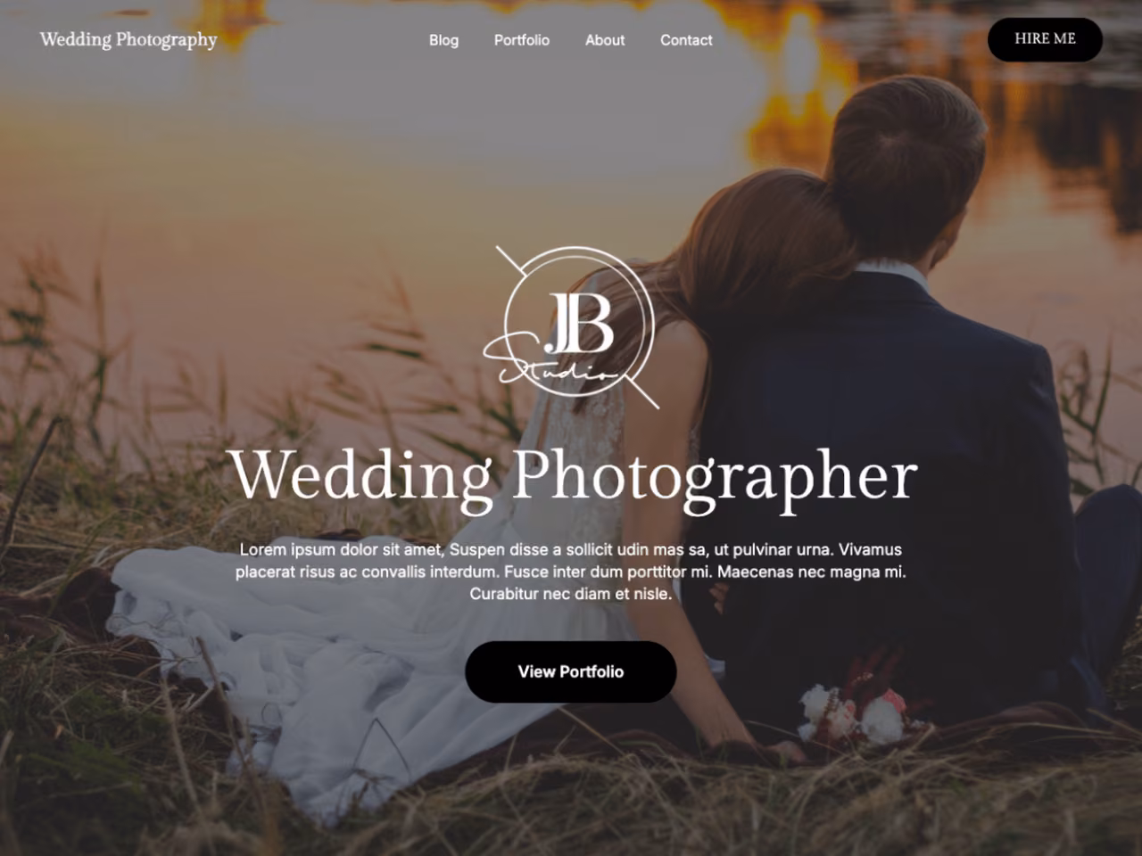 Wedding Photography Studio home page, WordPress original