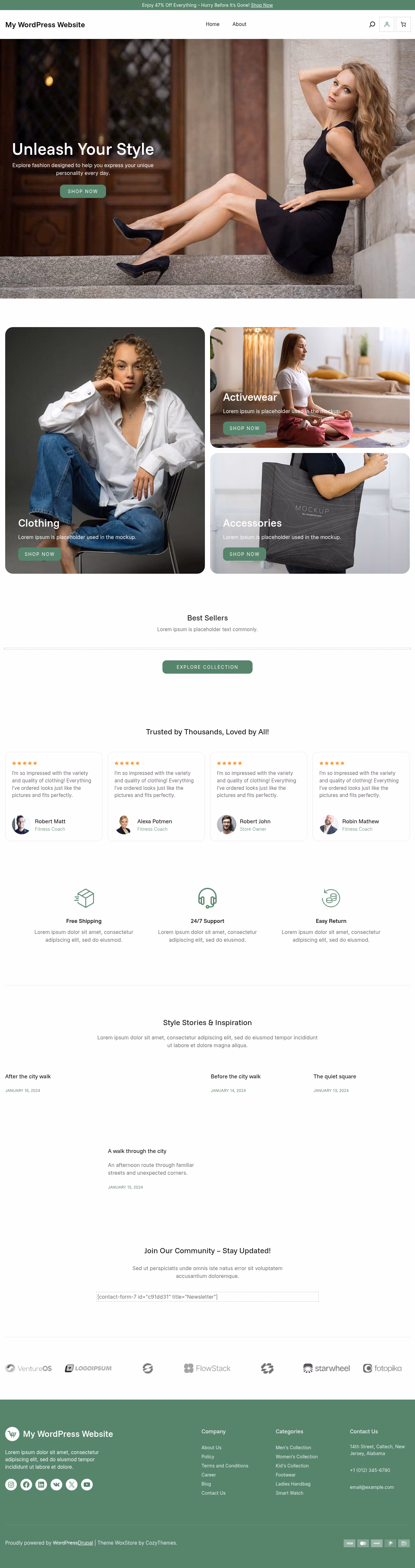 WoxStore home page, Drupal conversion by WordPal