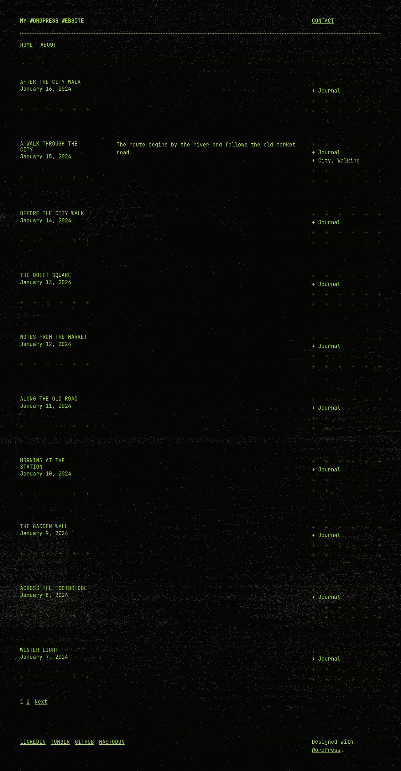 WP-DOS home page, WordPress original